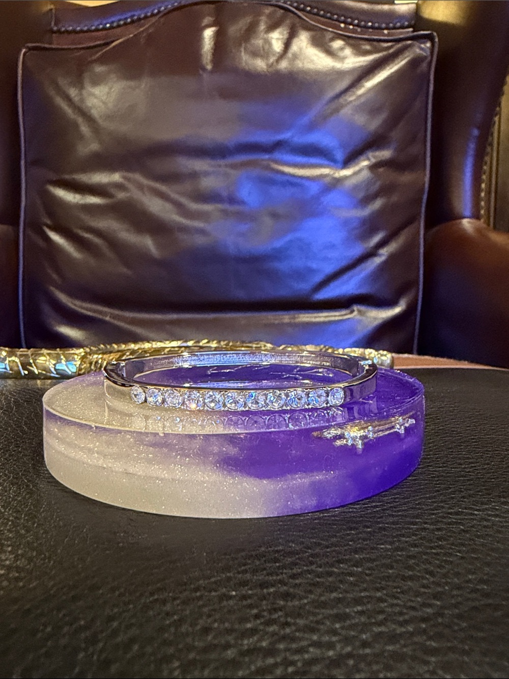 Australia Luxe Collective Silver Crystal Bangle Bracelet